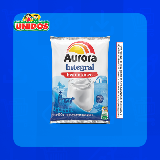 Leite_em_Pó_Integral_Instantâneo_Aurora Sachê 400g